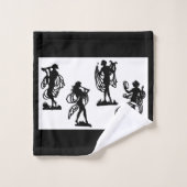 Altgriechische Silhouetten des Mussdrucks Badhandtuch Set (Waschlappen)