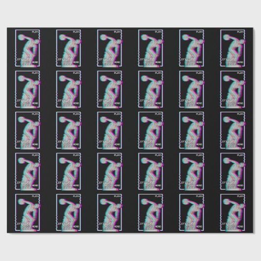 Altgriechische Statue Discus Throw Vaporwave Glitc Geschenkpapier (Flach)