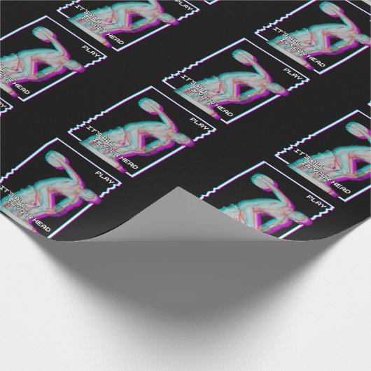 Altgriechische Statue Discus Throw Vaporwave Glitc Geschenkpapier (Ecke)