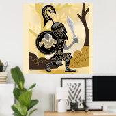 Altgriechischer Hoplite Poster (Heimbüro)
