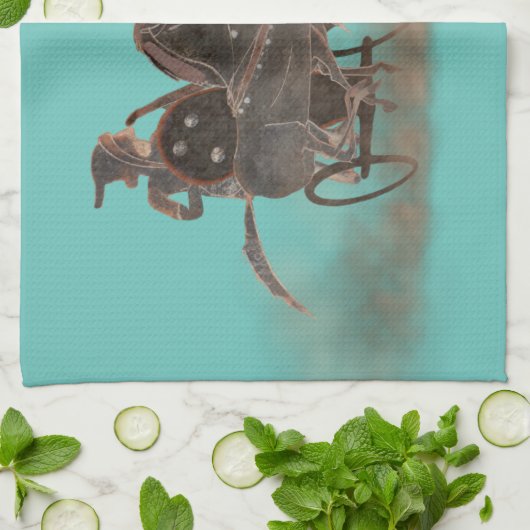 Altgriechischer Kampfwagen und Pferde Geschirrtuch (Gefaltet)