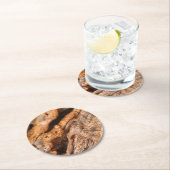 Altgriechischer Olivenbaum Trunk Print Runder Pappuntersetzer (Vor Ort)