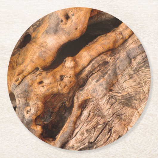 Altgriechischer Olivenbaum Trunk Print Runder Pappuntersetzer (Vorderseite)