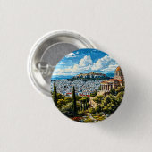 Altgriechisches Denkmal in der Geschichte Athens Button (Vorne & Hinten)