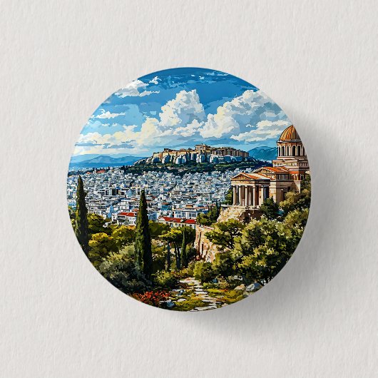 Altgriechisches Denkmal in der Geschichte Athens Button (Vorderseite)