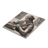 Altgriechisches Mosaik Frau Heim Fliese (Seite)