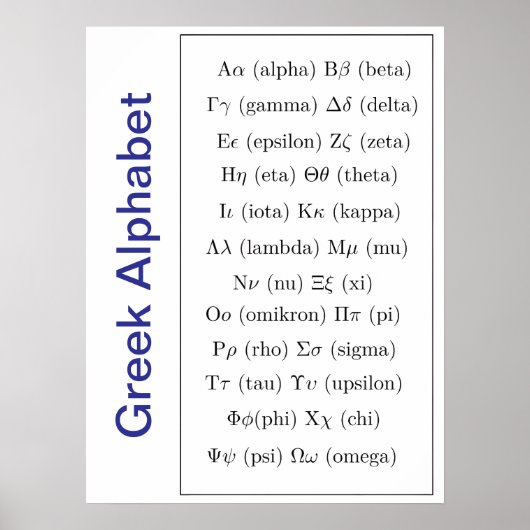 Altgriechisches Schreiben | Griechisch Alphabet Ve Poster (Vorne)