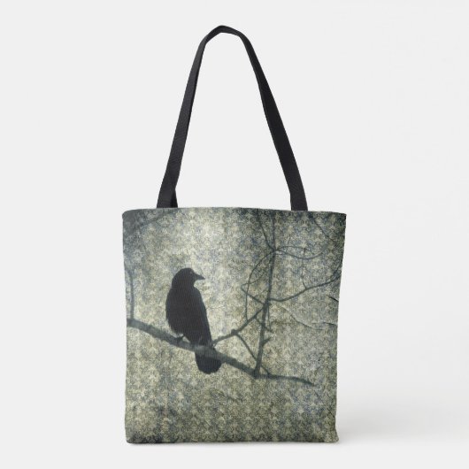 Altgrüner Damast und Crow Tasche (Rückseite)