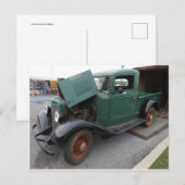 Altgrüner LKW Postkarte (Vorne/Hinten)