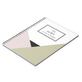 Althea Blush & Taupe Personalisiertes Notebook Notizblock (Linke Seite)