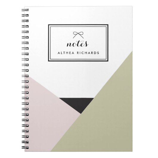 Althea Blush & Taupe Personalisiertes Notebook Notizblock (Vorderseite)