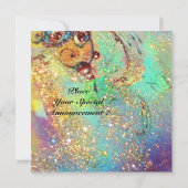 ALTHEA, monogramm pinkfarbengelb-grüne Glitzern Einladung (Rückseite)