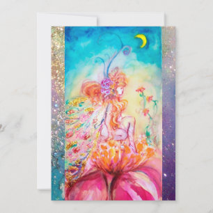 ALTHEA , Monogramm rosa blau gelb grün funkelt Einladung