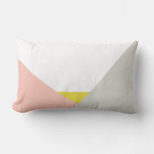 Althea Pink & Graue Abstrakte Farbblockkissen Lendenkissen