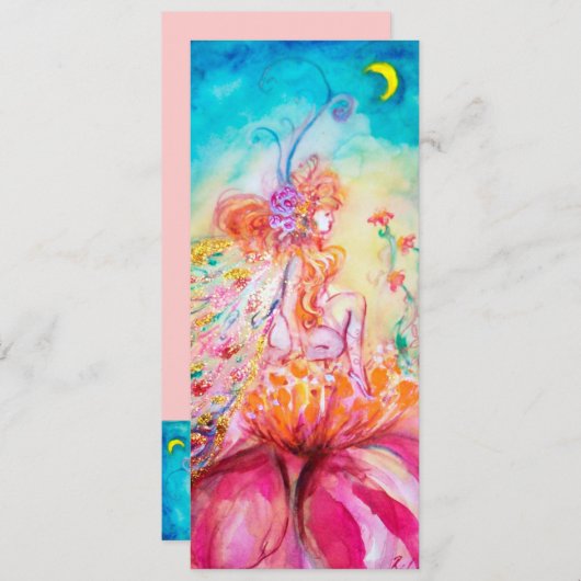 ALTHEA /Whimsical Fairy auf der rosa Blume Ankündigung (Vorne/Hinten)