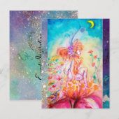 ALTHEA /Whimsical Fairy auf der rosa Blume Einladungspostkarte (Vorne/Hinten)