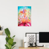 ALTHEA /Whimsical Fairy auf der rosa Blume Poster (Heimbüro)