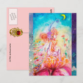 ALTHEA /Whimsical Fairy auf der rosa Blume Postkarte (Vorne/Hinten)