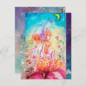 ALTHEA /Whimsical Fairy auf der rosa Blume Postkarte (Vorne/Hinten)