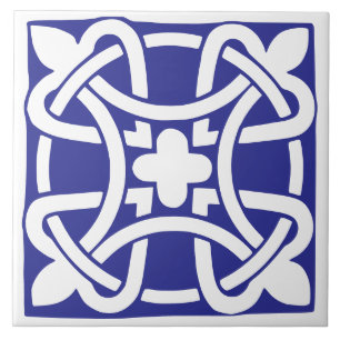 Althergebrachte klassische blaue und weiße Traditi Fliese