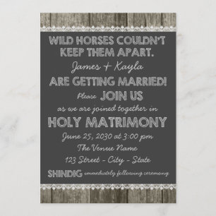 Althergebrachte Ländliche Kreidetafel-Hochzeit Einladung
