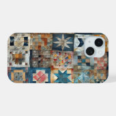 Althergebrachte Patchwork-Quilt-Design iPhone 15 Hülle (Rückseite (Horizontal))