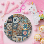 Althergebrachte Patchwork-Quilt-Design Pappteller (Party)