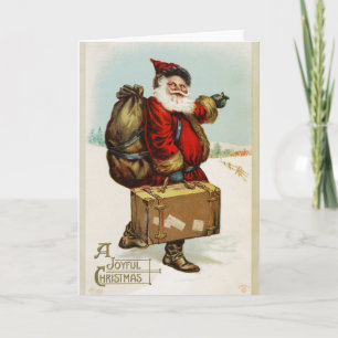 Althergebrachte Vintage-Victorian-Frohe-Weihnachte Feiertagskarte