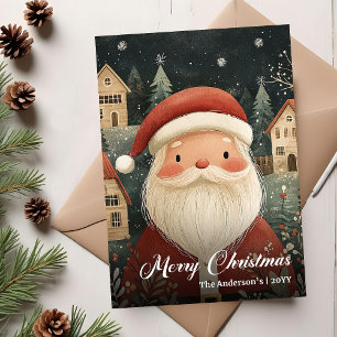 Althergebrachte Weihnachts-Santa-Karte mit rustika Feiertagskarte