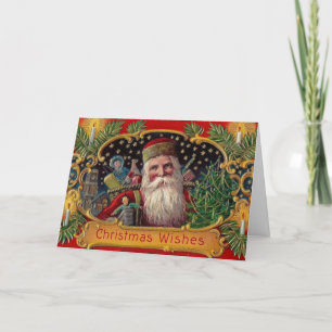 Althergebrachte Weihnachtskarte mit Santa Feiertagskarte