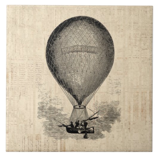 Althergebrachter Heißluftballon Fliese (Vorderseite)