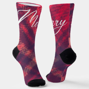 Althergebrachter klassischer Weihnachts-Karo-Feier Socken