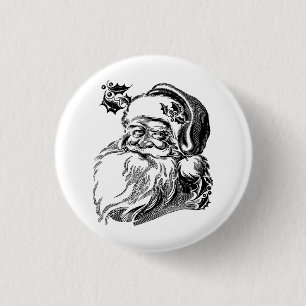 Althergebrachter Vintage-Weihnachtsmann Button