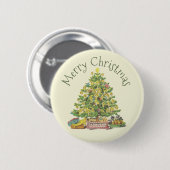 Althergebrachter Weihnachtsbaum-Knopf Button (Vorne & Hinten)