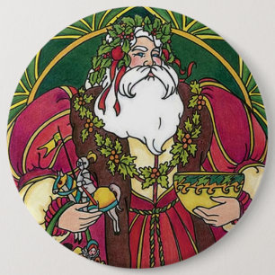 Althergebrachter Weihnachtsmann Button