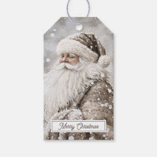 Althergebrachter Weihnachtsmann Frohe Weihnachten Geschenkanhänger