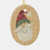 Althergebrachter Weihnachtsmann-Schmuck Keramik Ornament (Hinten)