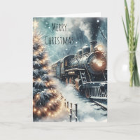 Althergebrachter Zug und vintage Winterlandschaft