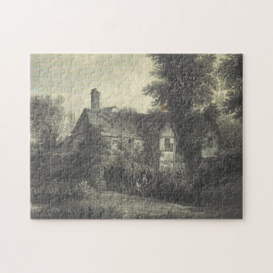 Althergebrachtes rustikales Haus-Puzzle Puzzle