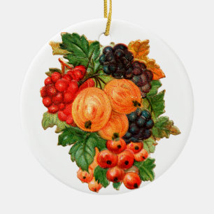 Althergebrachtes Weihnachten, Früchte Keramik Ornament