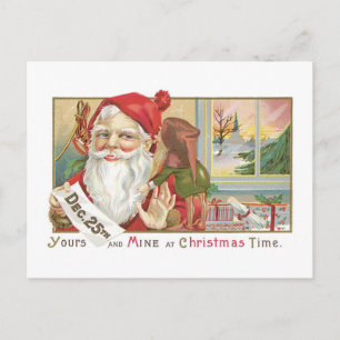 Althergebrachtes Weihnachten, Weihnachtsmann mit T Feiertagspostkarte