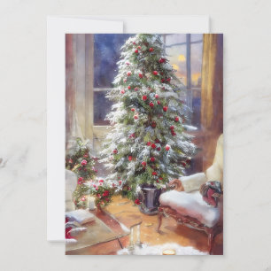 Althergebrachtes Weihnachtsbaum-Budget Feiertagskarte