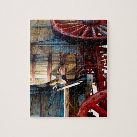 Altholzwagen Puzzle (Vertikal)