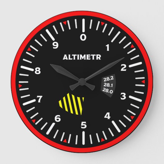Altimeter Pilot Aviation Geek Große Wanduhr (Vorderseite)