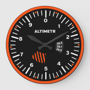 Altimeter Pilot Aviation Geek Große Wanduhr