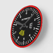 Altimeter Pilot Aviation Geek Runde Wanduhr (Winkel)