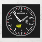 Altimeter Pilot Aviation Geek Schaumweinetikett (Einzelnes Label)