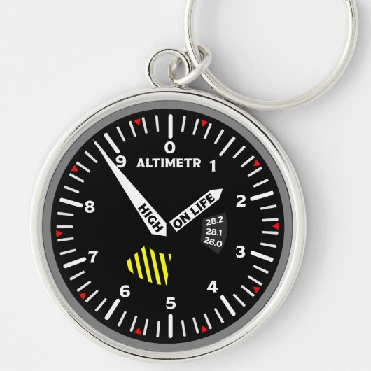 Altimeter Pilot Aviation Geek Schlüsselanhänger (Vorne)