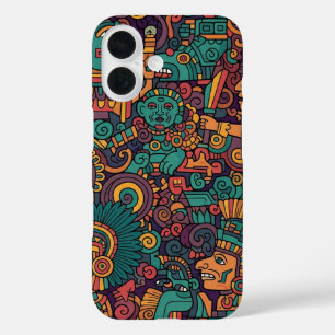 ALTINDIANISCHE AZTEKENKUNST iPhone 16 HÜLLE