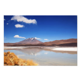 Altiplano Landschaft mit Vulkan in Bolivien Fotodruck